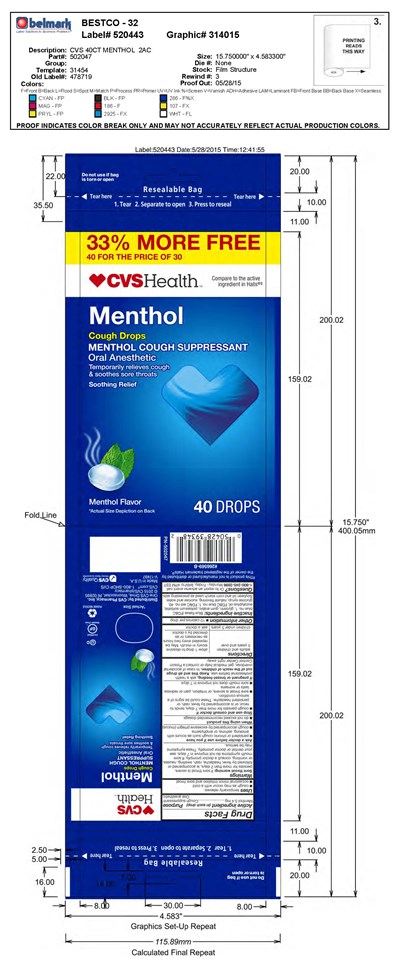 Cvs Menthol 40ct Cough Drops (Cvs Menthol 40ct 502047 6 1 2015)